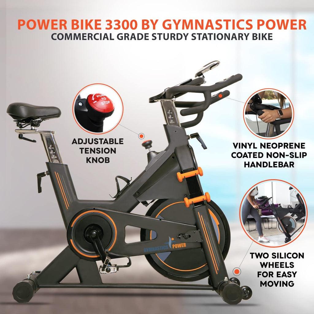 Heavy-Duty 115 LB Magnetic Resistance Exercise Bike with 2X1 lb Dumbbells F84396
