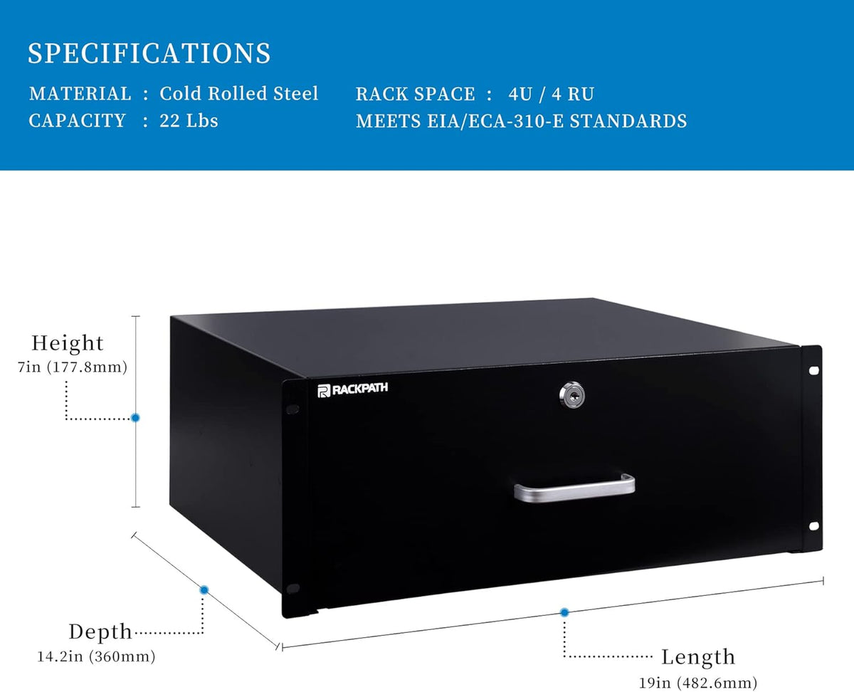 3U Rack Mount Drawer with Lock and Key I8757