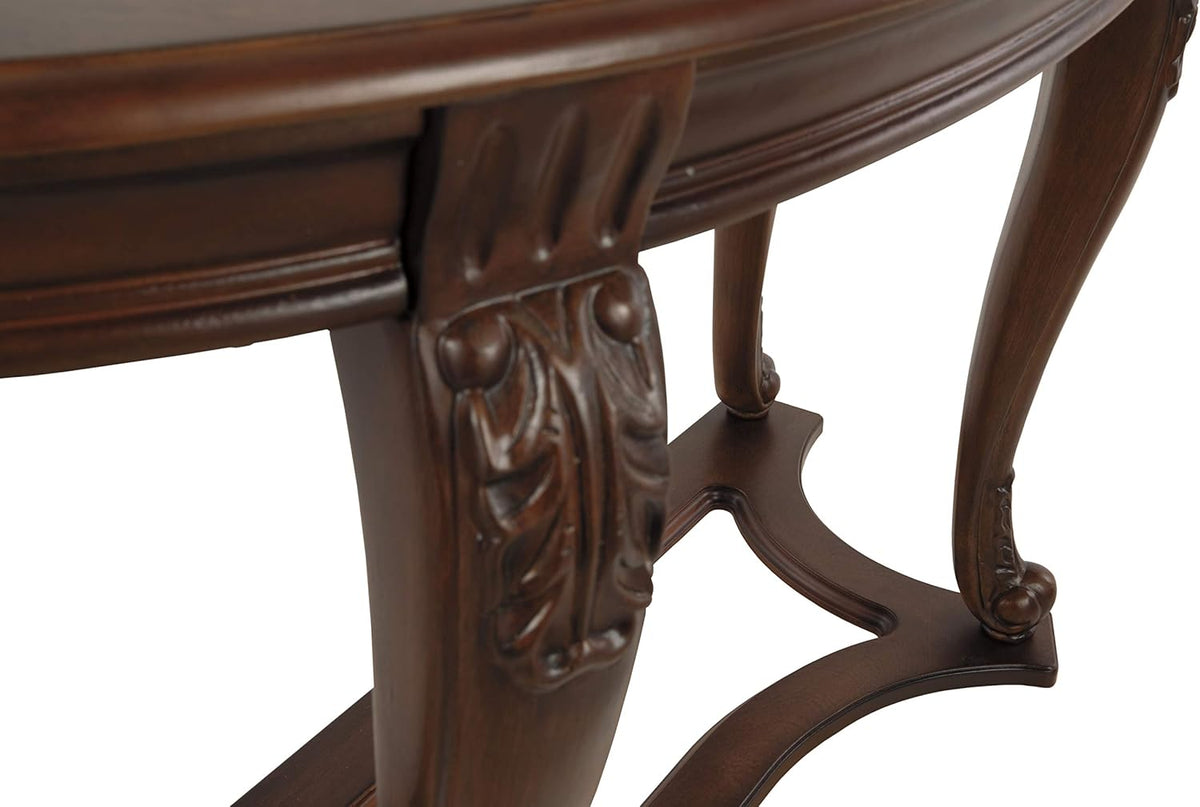 Dark Brown Glass Top Sofa Table U429