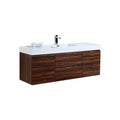 60 in. Single Sink Wall Mount Walnut Bathroom Vanity J9287