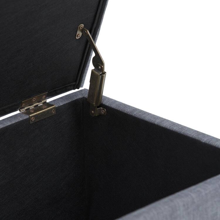 Midnight Black Storage Ottoman Bench G584