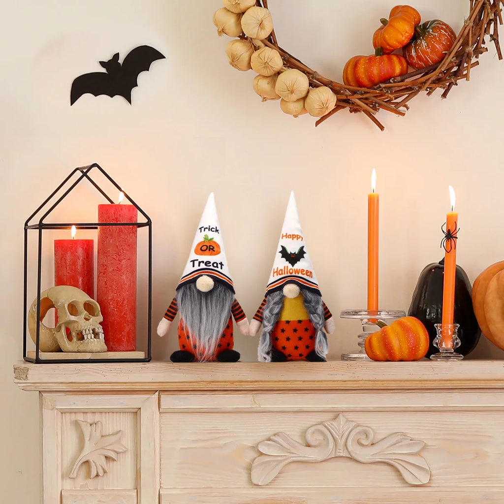 Set of 2 Halloween Gnome Plush Doll G3411