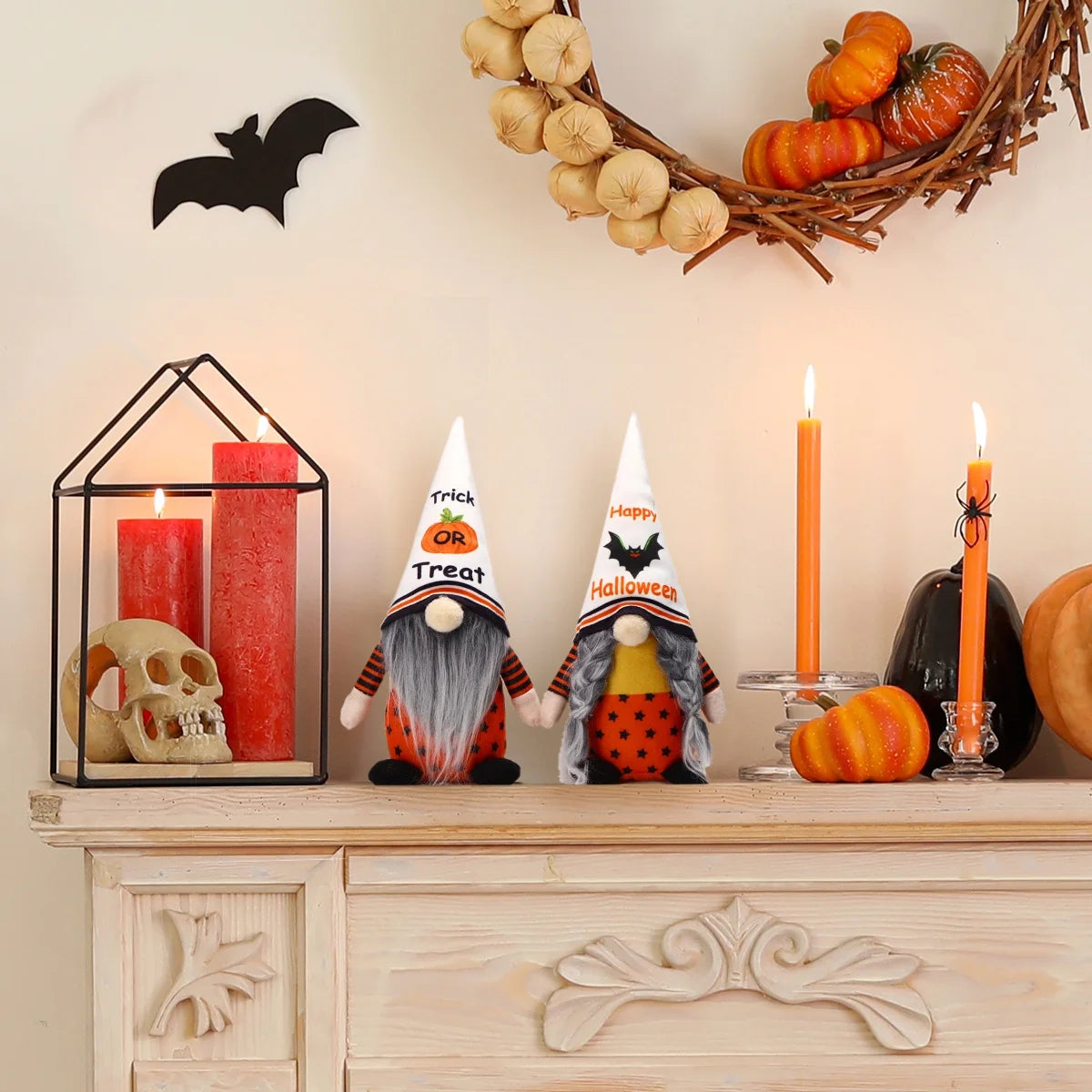 Set of 2 Halloween Gnome Plush Doll G3411