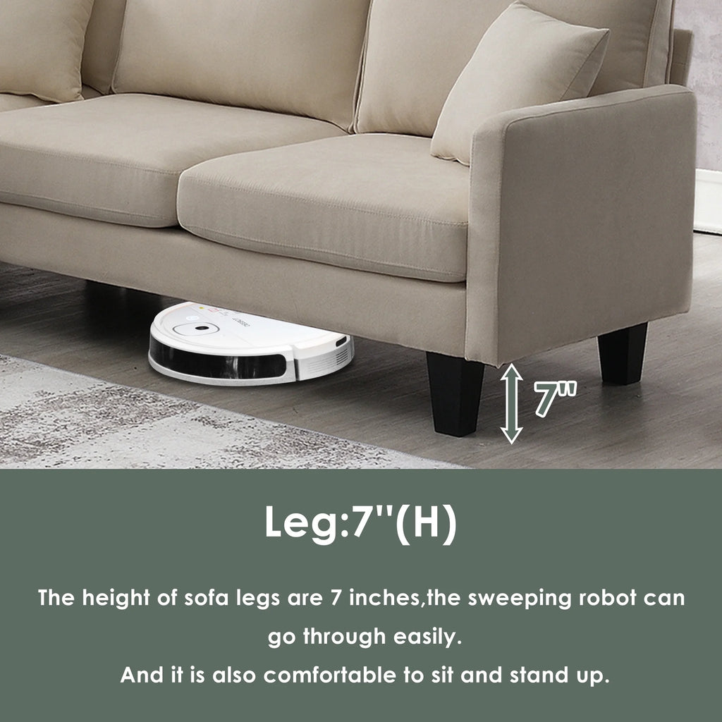 Beige L Shape Sectional Sofa with Recliner K80534