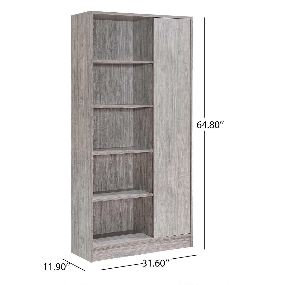 Gray Oak 2 Piece TV Stand and Bookcase Set X1596