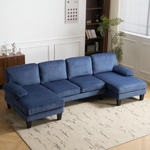 Forest Green Chenille 4-Seat U Shaped Sectional Sofa L72340