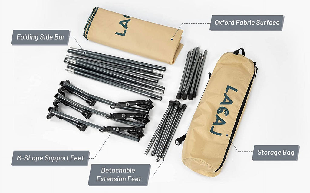 Foldable Camping Cot with Side Pocket and Storage Bag S826