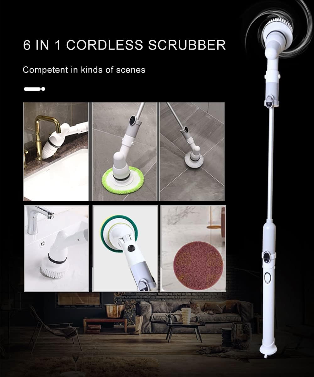 6 in 1 Electric Spin Scrubber Cordless Handheld Power Drill Brush Set, Pack of 2 I22722