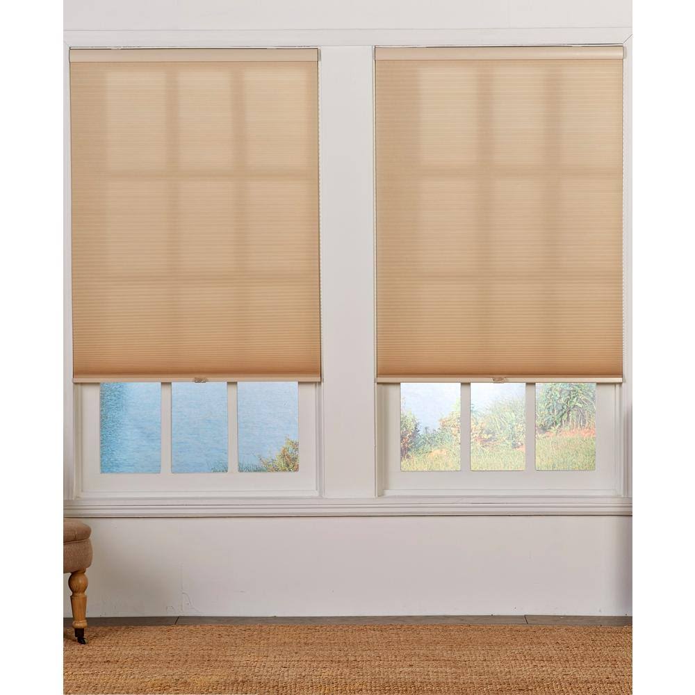 Cut-to-Width Straw 1.5in Cordless Light Filter Double Cellular Shade 49.5in W x 72in L O235968