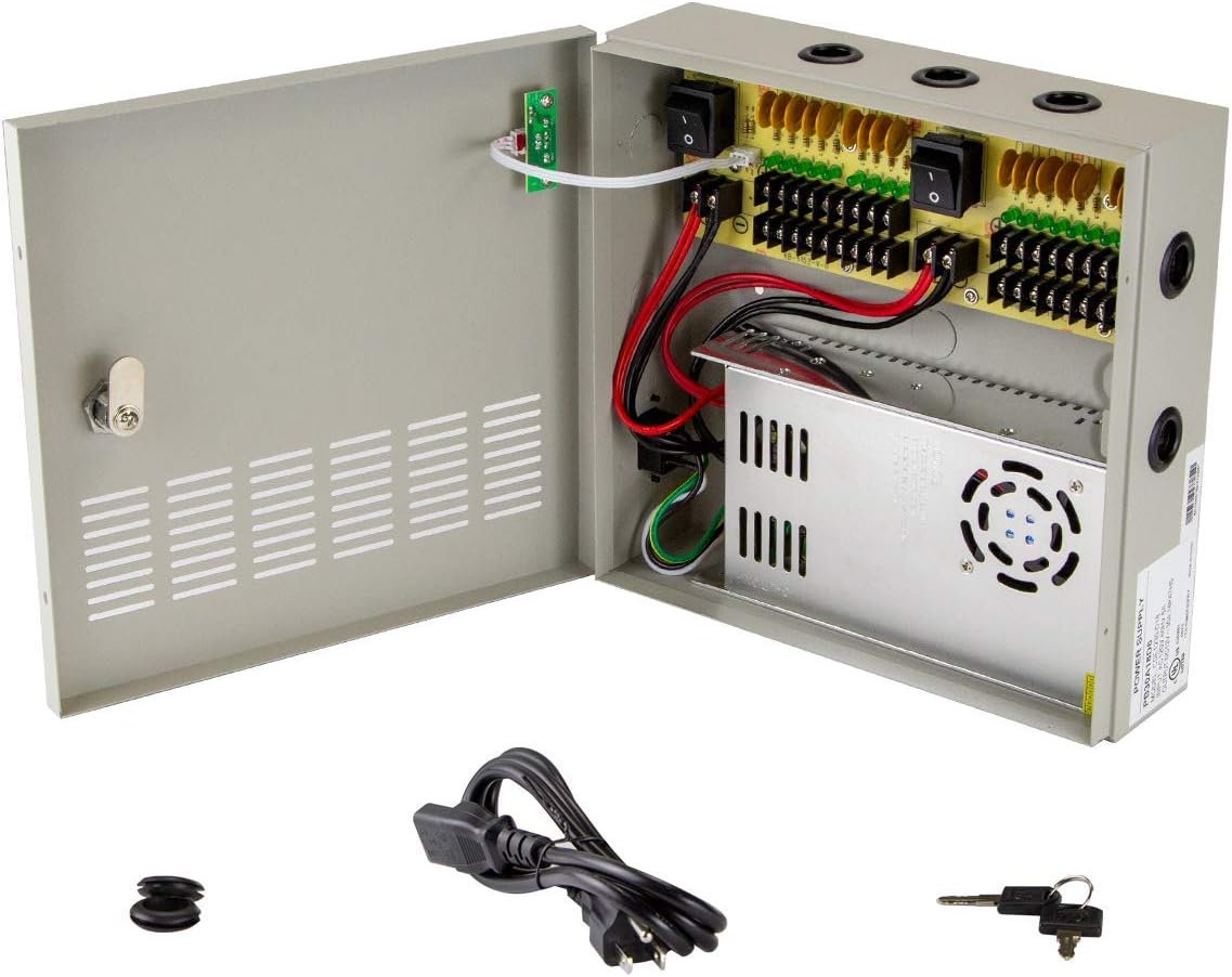18 Outputs 30 Amp 12V DC CCTV Power Supply Box A7572