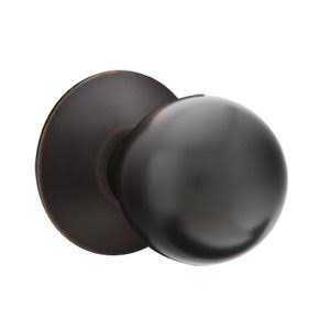 Double Dummy Orb Door Knob and Modern Rose in Oil Rubbed Bronze R351