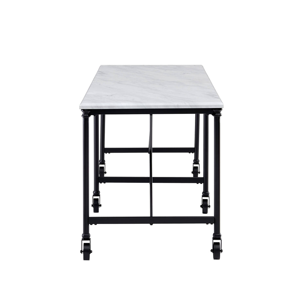 Black Metal 29-inch Kitchen Island Table P6974