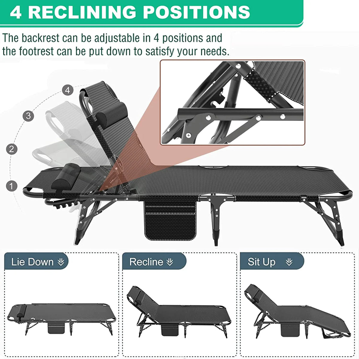 Folding Sleeping Cot with Mattress and Pillow R8491