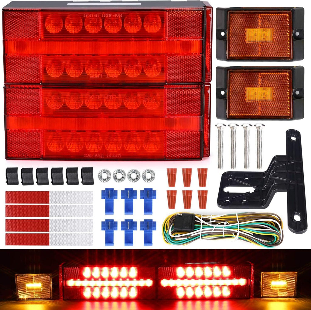 Submersible LED Trailer Light Kit, Waterproof Tail Lights T94128