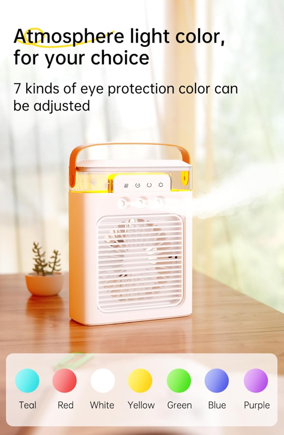 Mini Air Cooler Portable Air Conditioner Evaporative Air Cooler Cordless Desktop Cooling Fan V8089