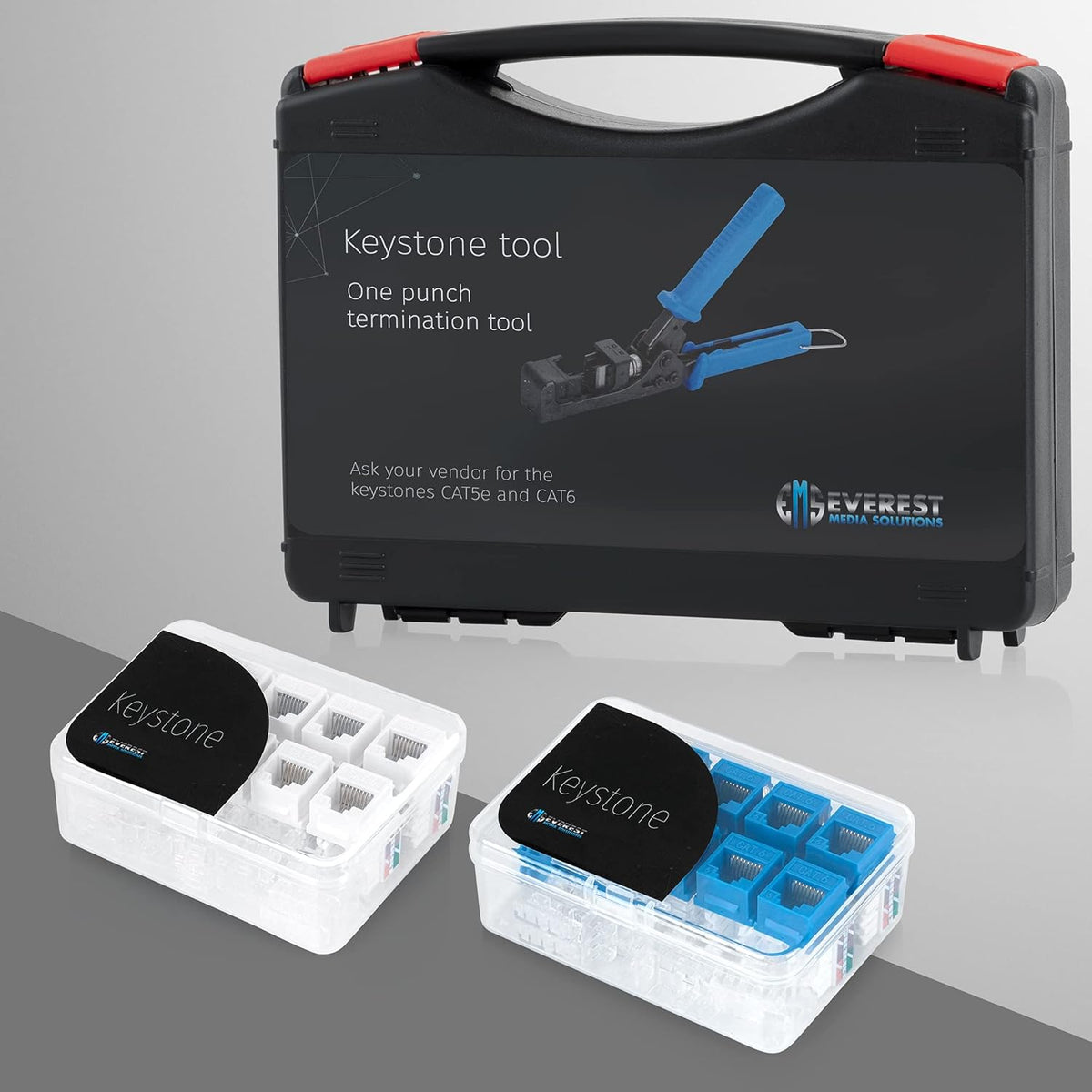 Speed Termination Tool Set with 10 Blue & 10 White Cat6/5e Female Connectors A4119