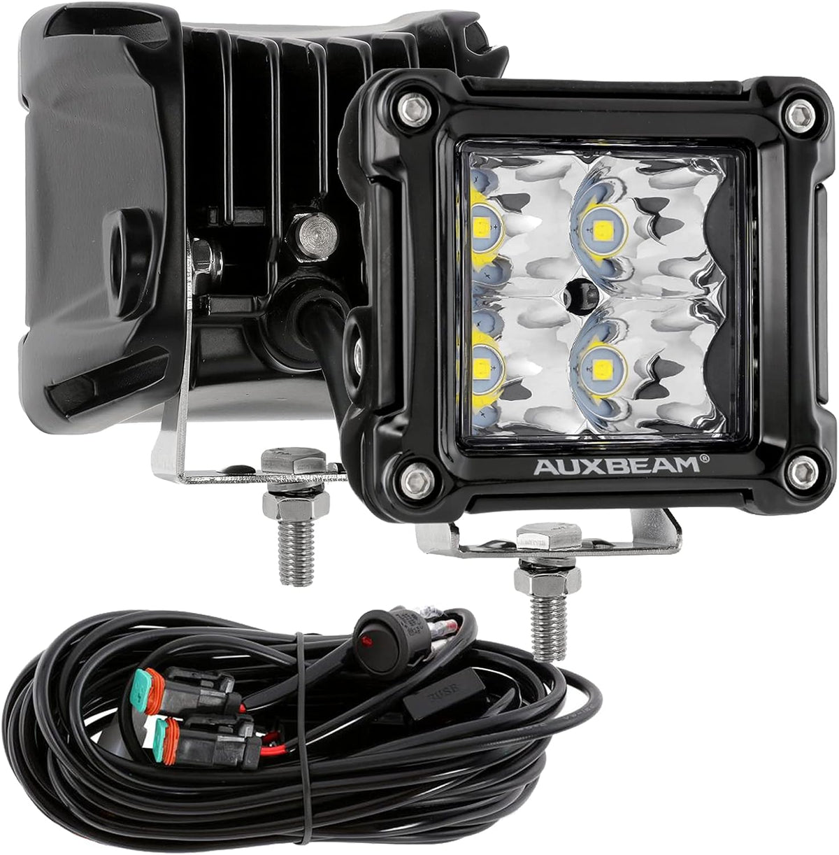 3 inch 40W 4800LM Flood Beam LED Light Pods Square Work Light Pack of 2 G103697