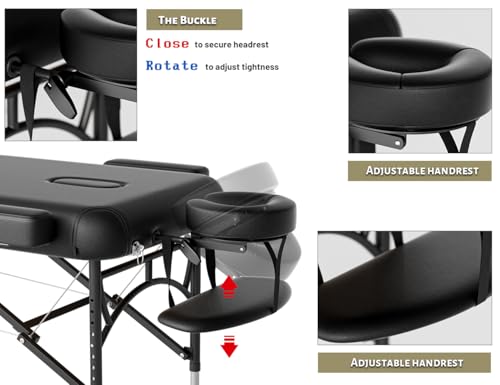 Portable 3 Fold Memory Foam Massage Table with Carrying Bag A7953