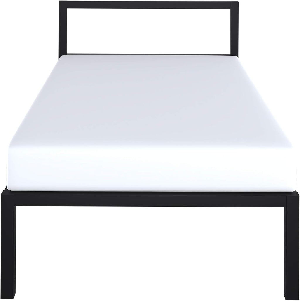 Black Twin Size Metal Bed Frame with Headboard W17684