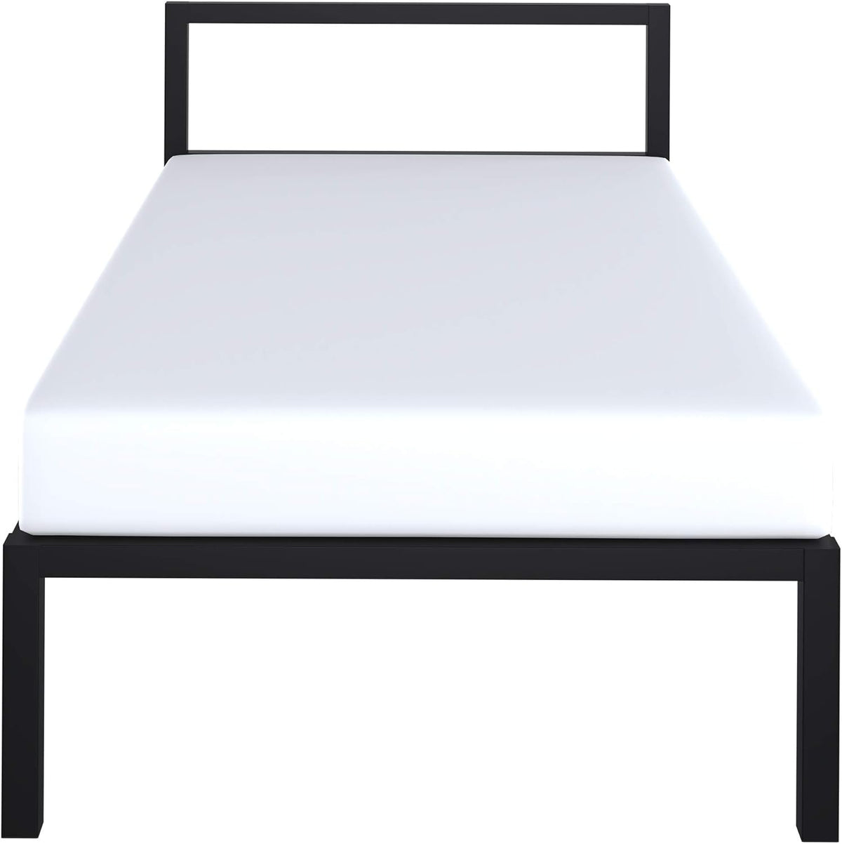 Black Twin Size Metal Bed Frame with Headboard W17684