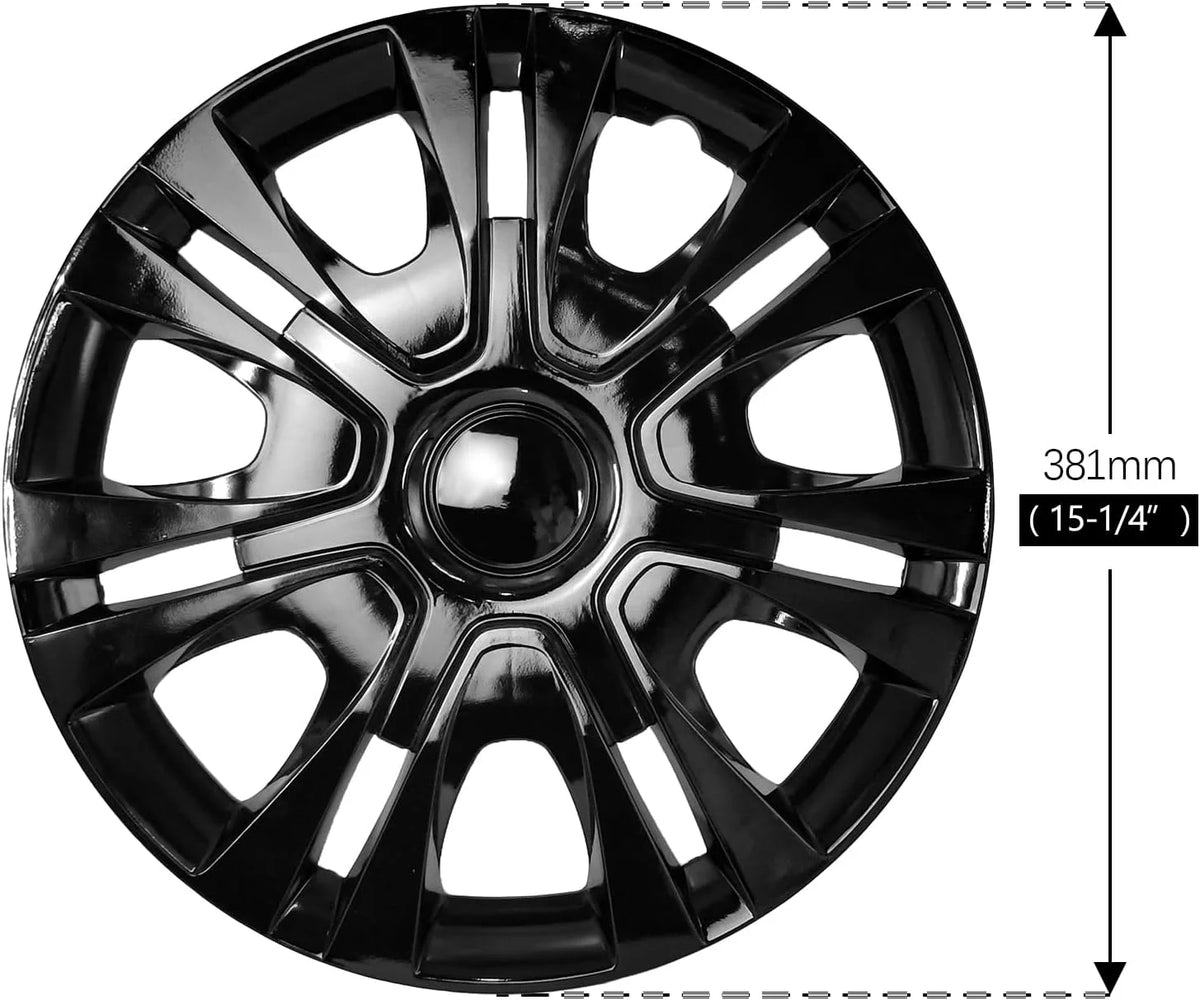 15 inch Set of 4 Black ABS Wheel Rim Covers Q255907