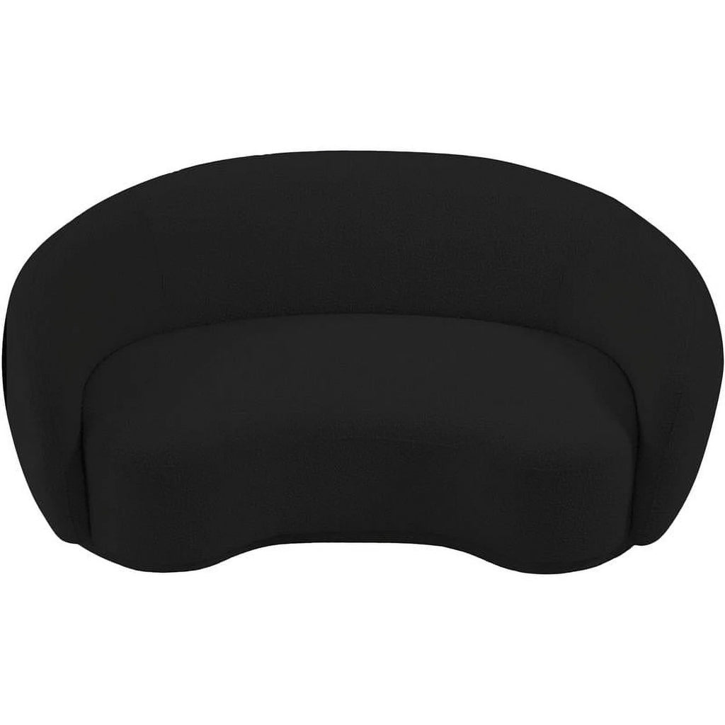 Black Boucle Fabric Loveseat I45502