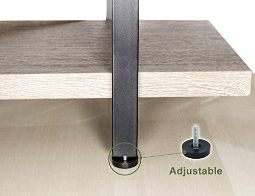 3-Tier Gray Oak Metal and Wood Bookshelf D25419