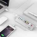 10 Port USB 3.0 Hub with 3.3 ft Cable Silver L644