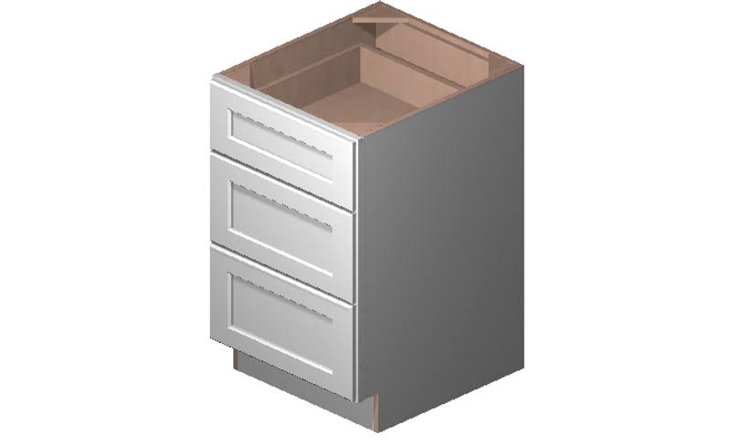 White 3 Drawers Base Cabinet Z437738