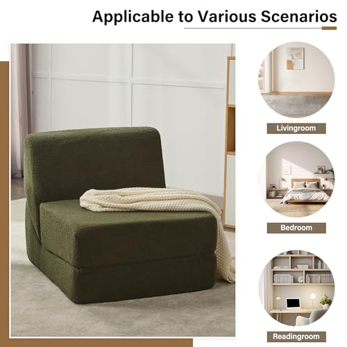 Pink Folding Sofa Bed with Memory Foam G858333