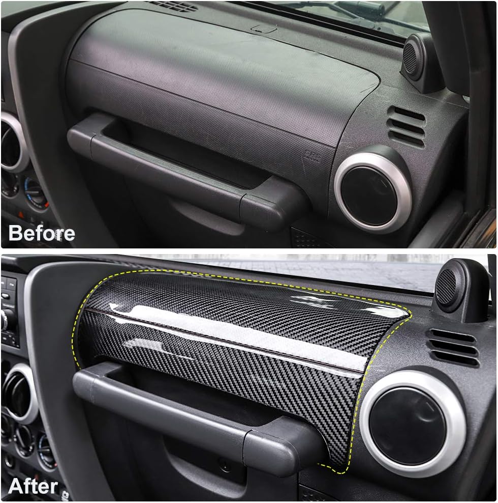 Co-Pilot Armrest Box Trim Sticker Kit Carbon Fiber Pattern L401