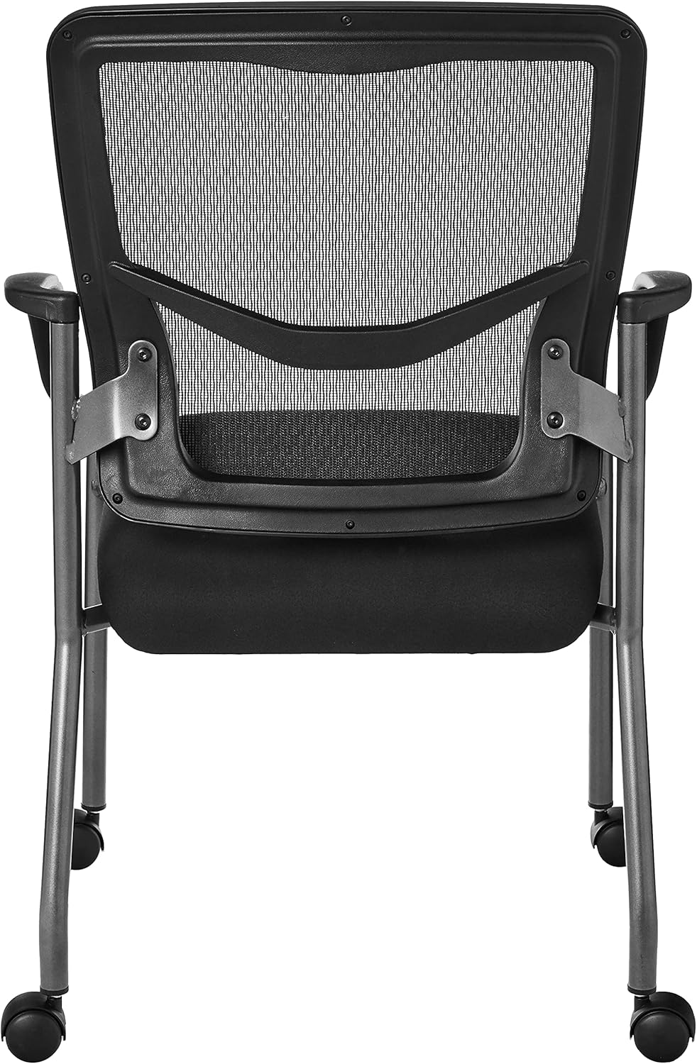 Black Stacking Visitors Chair with Casters R7201