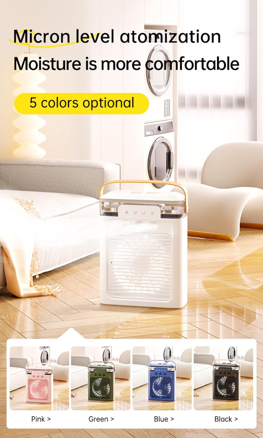 Mini Air Cooler Portable Air Conditioner Evaporative Air Cooler Cordless Desktop Cooling Fan V8089