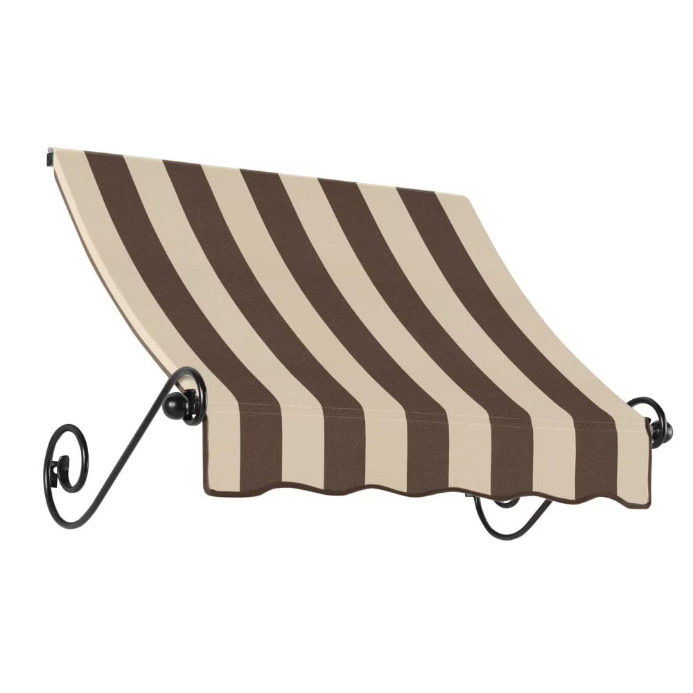 Brown/Tan Stripe Acrylic Fixed Awning B9362
