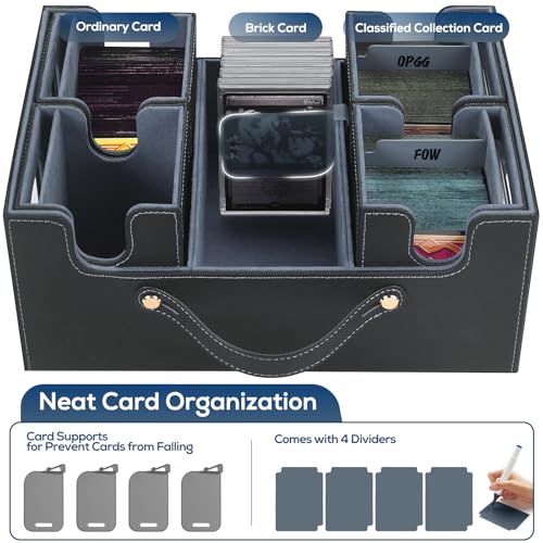 Black & Purple Trading Card Storage Box with 4 Toploaders, 4 Stoppers, 4 Dividers C4602