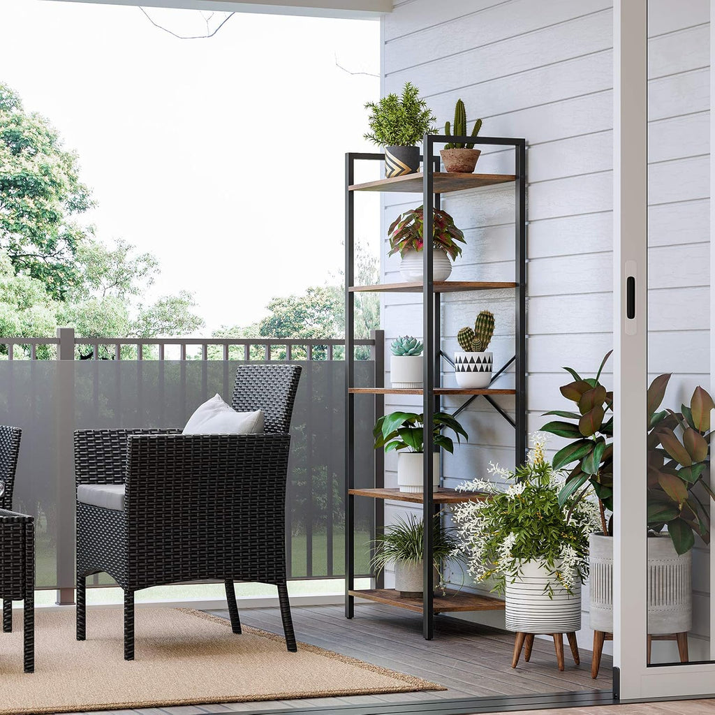 5-Tier Bookshelf with Steel Frame E770944