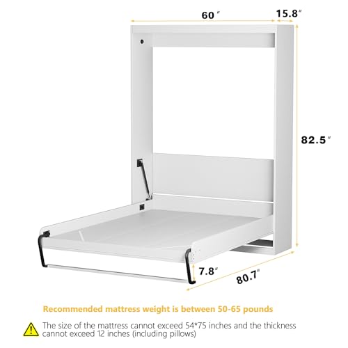 White Twin Size Murphy Wall Bed B38141