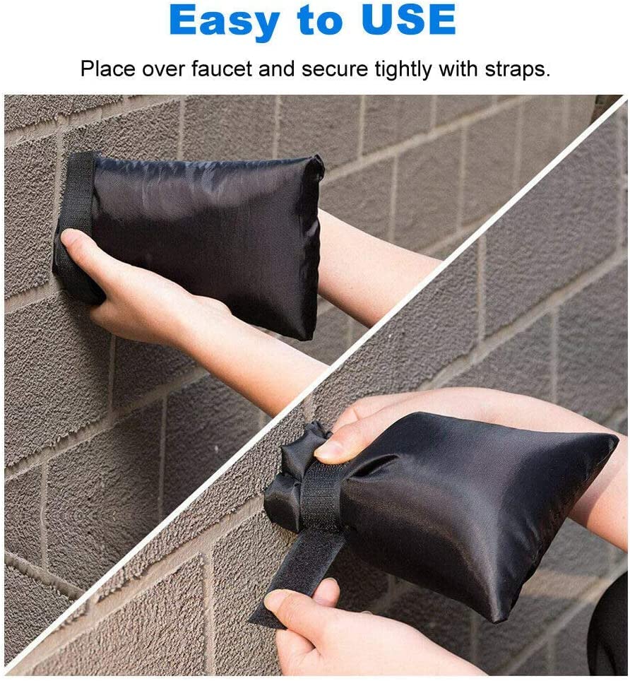 7.1''W x 9.8''H Waterproof Insulated Outdoor Faucet Cover, Black (2) O7444