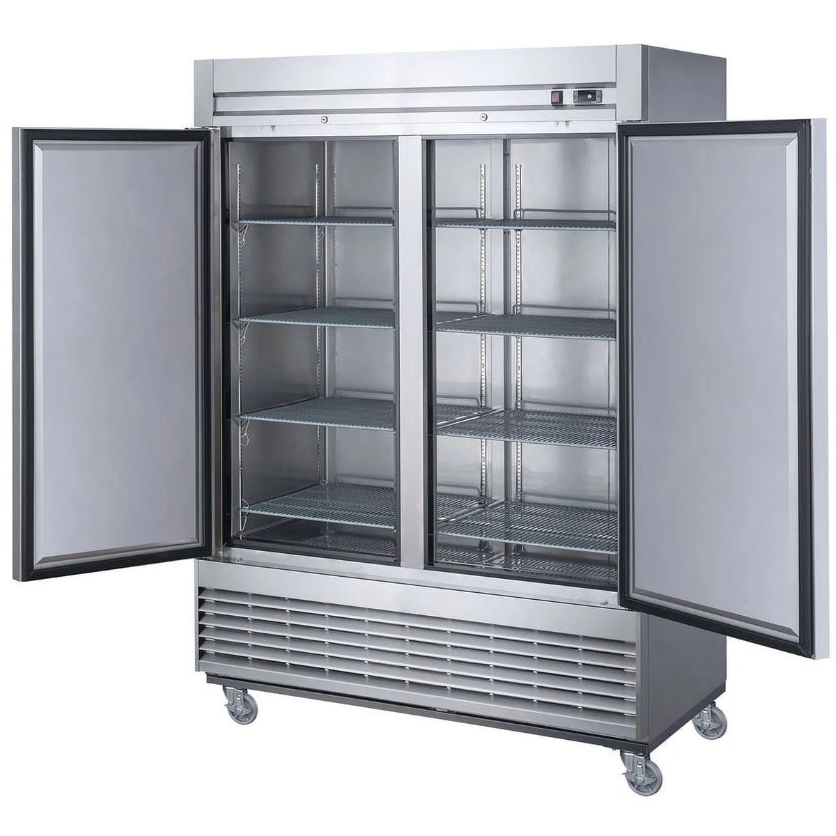 55 in. Two Door Upright Reach-in Freezer in Stainless Steel 40.7 Cu. Ft. N5543