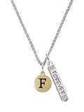 Goldtone Silvertone Charm Necklace, 23" P67003