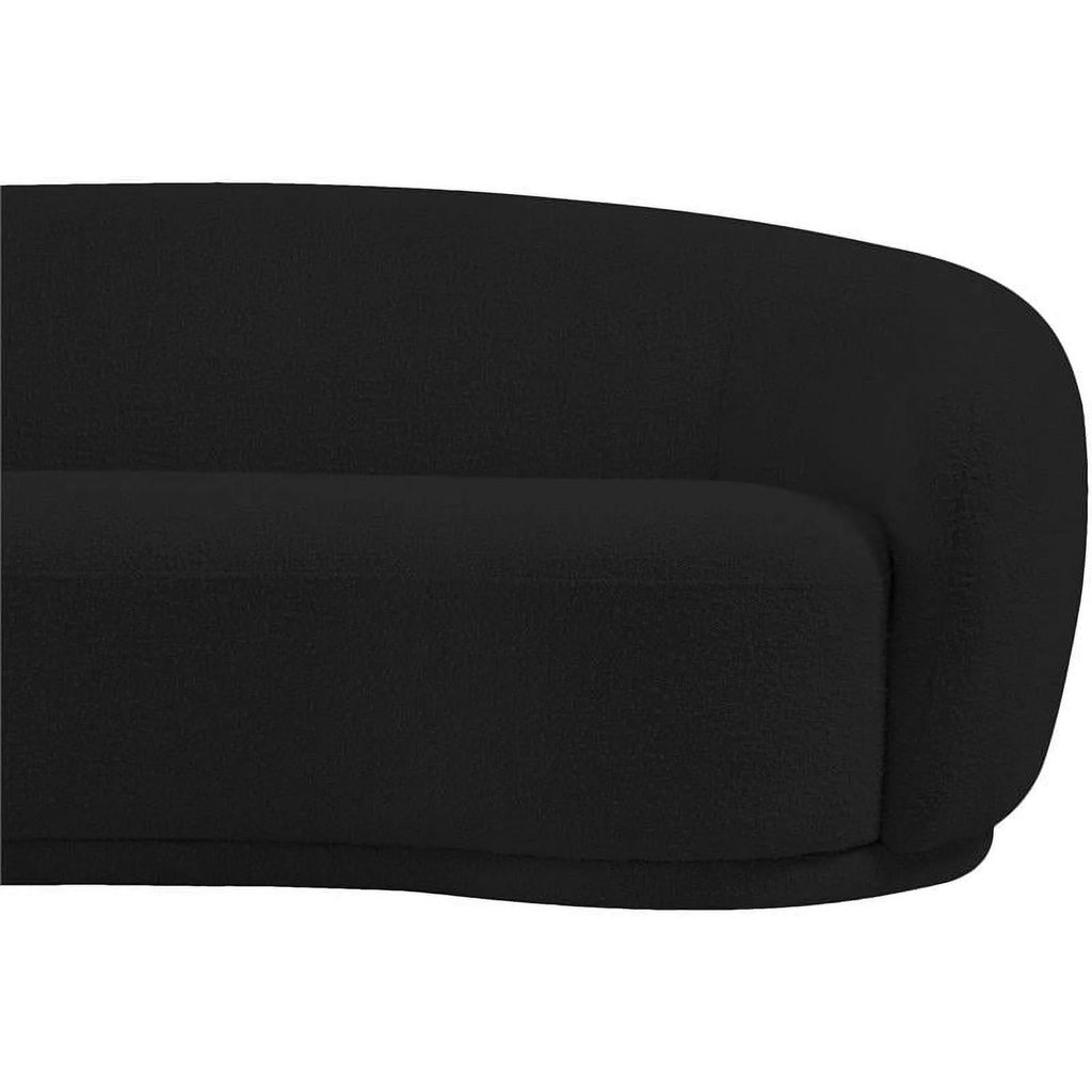 Black Boucle Fabric Loveseat I45502