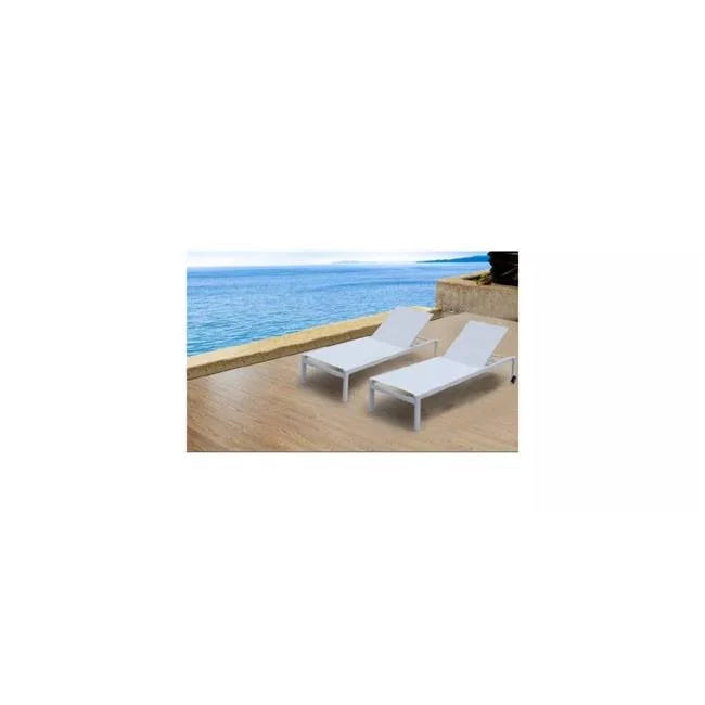 White Chaise Lounge Chair Pack of 2 T1642