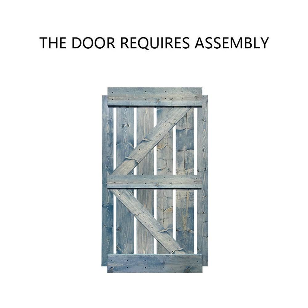 Colonial Maple Stained Wood Sliding Barn Door with Hardware Kit T555110