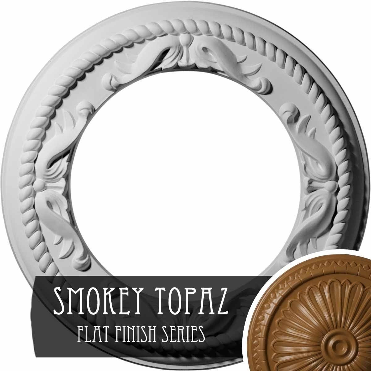 Roped Ceiling Medallion Hand-Painted Smokey Topaz S657737