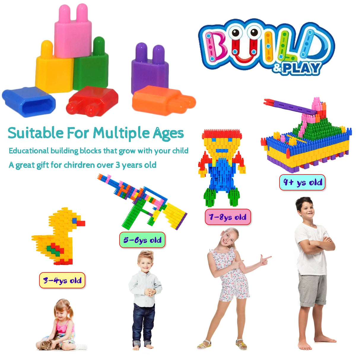 600 Pcs Building Blocks Construction STEM Toy J730982
