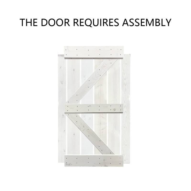 Colonial Maple Stained Wood Sliding Barn Door with Hardware Kit T555110