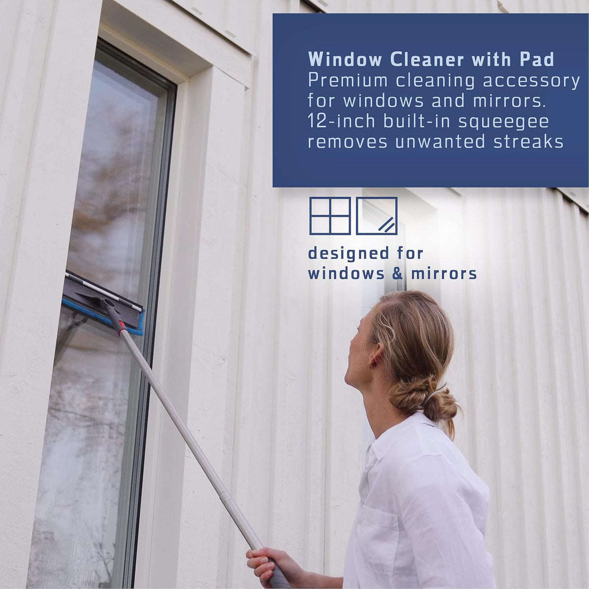 Wet Flat Floor Mop, Rubber Brush, Microfiber Duster, Window Cleaner with Squeegee, 2 Microfiber Cloths, 2 Dish Sponges, Pack of 2 O90126
