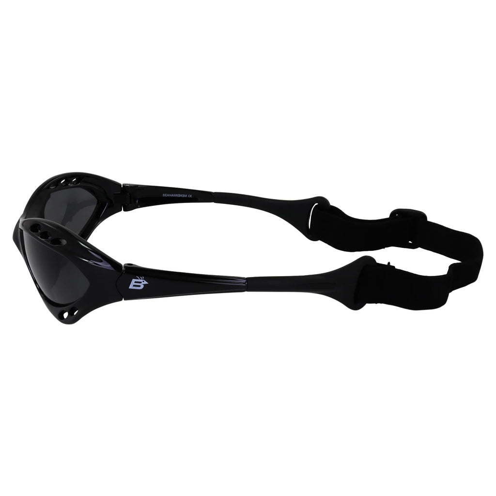 3 Pairs Padded Polarized Sunglasses with Strap, Silver & Black Frames with Smoke Lens & Black Frame with Purple Mirror Lens N847005