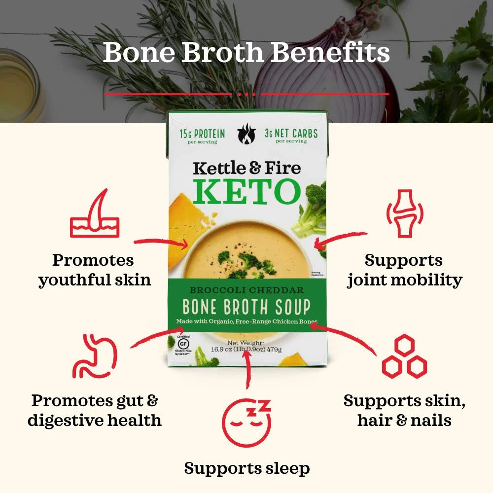 Keto Bone Broth Soup Broccoli Cheddar 16.9 oz M878