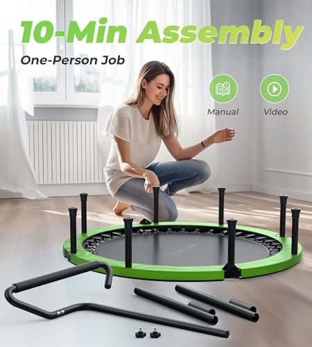 40"/48" Foldable Mini Trampoline with Adjustable Foam Handle F38059